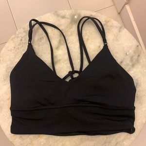 Lululemon Size 6 Longline Black Bra with Strappy back